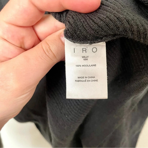 IRO Willy V-Neck Wool Sweater Grey - Picture 8 of 9